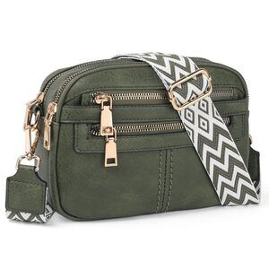 3517 Crossbody Bags , 6-Pockets Cross Body Purse, Vegan Leather Handbags